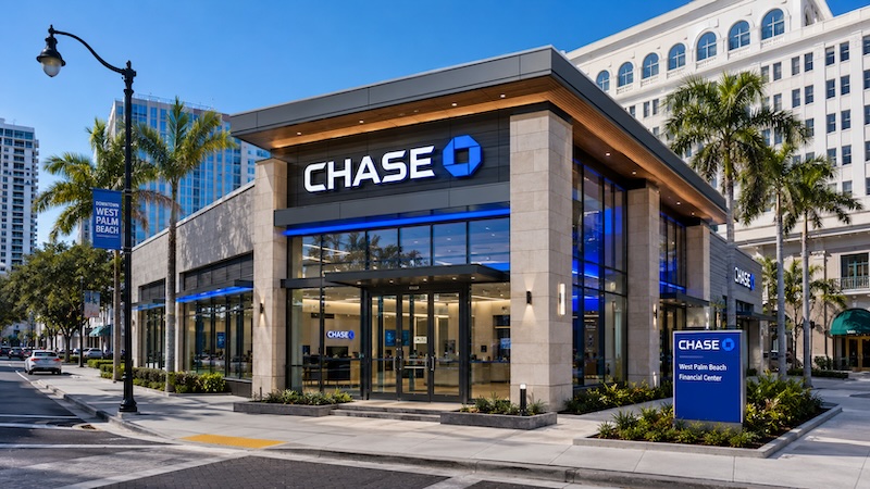 NNN JPMorgan Chase Bank Ground Lease Downtown West Palm Beach, FL